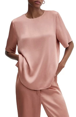 MANGO Massim Satin Top in Light Pastel Pink at Nordstrom, Size 2