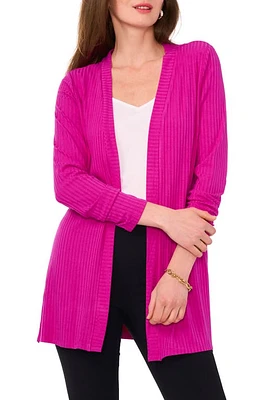 Chaus Open Front Rib Cardigan Hot Pink at Nordstrom,