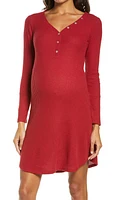 Belabumbum Henley Maternity/Nursing Sleep Shirt at Nordstrom,