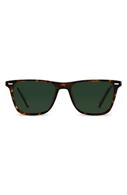 Vincero Atwater 51mm Polarized Rectangle Sunglasses in Brindle Tortoise Green at Nordstrom