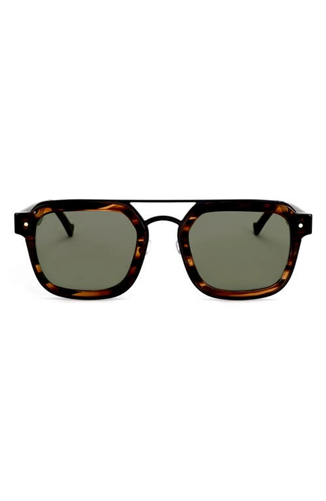 Grey Ant Notizia 51mm Rectangle Sunglasses in Tortoise/Green at Nordstrom