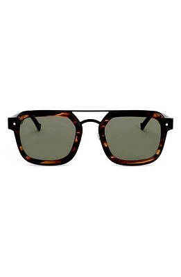 Grey Ant Notizia 51mm Rectangle Sunglasses in Tortoise/Green at Nordstrom