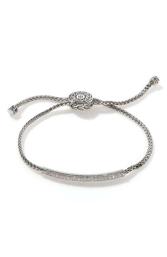 John Hardy Classic Chain Pull Through Bracelet in Silver/Diamond at Nordstrom