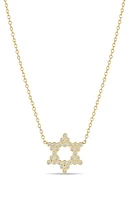 Zoë Chicco Diamond Star of David Pendant Necklace in Yellow Gold at Nordstrom, Size 16