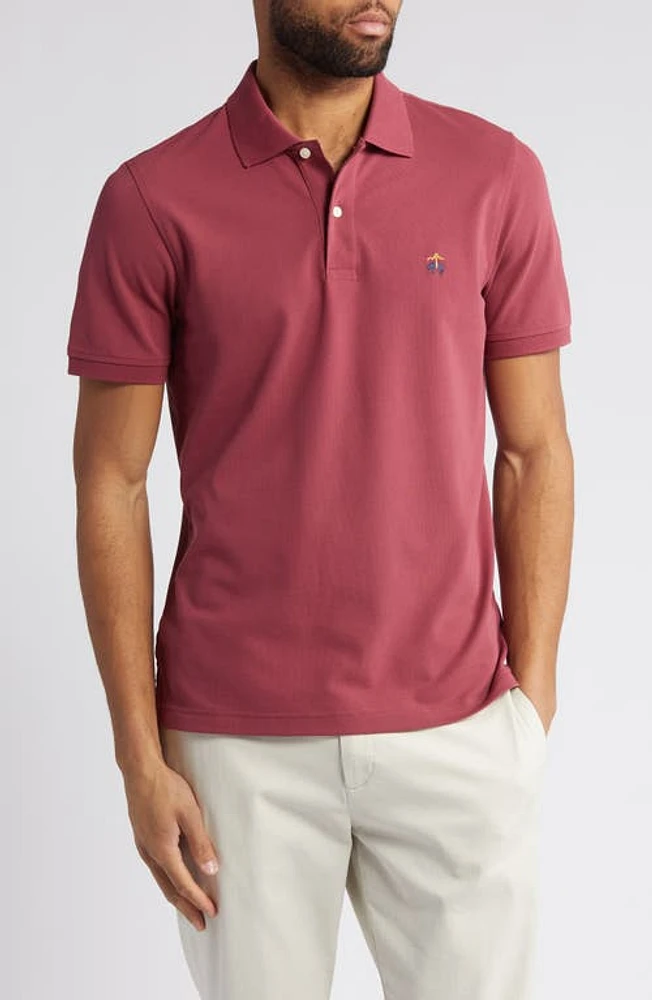 Brooks Brothers Stretch Cotton Piqué Knit Polo Maroon at Nordstrom,