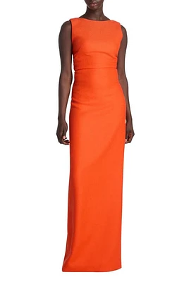 St. John Evening Cowl Back Sleeveless Wool Gown Persimmon at Nordstrom,