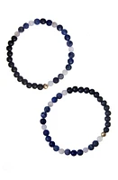 The Healer's Collection Men's N12 Express & Communicate Set of 2 Healer's Bracelets in Black at Nordstrom