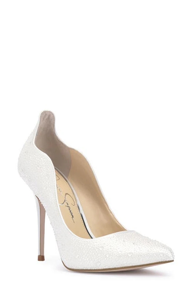 Jessica Simpson Wayva Pointed Toe Pump White at Nordstrom,