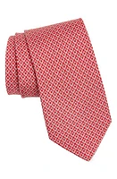 FERRAGAMO Gancini Print Silk Tie in F. rosso/Rosa at Nordstrom