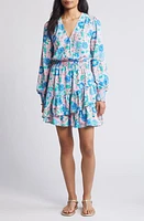 Lilly Pulitzer Cristiana Floral Long Sleeve Surplice Neck Dress Conch Shell at Nordstrom,