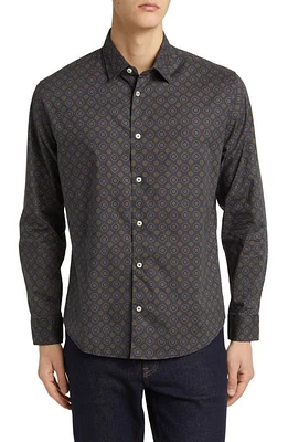 Soft CLOTH Italian Woven Point Collar Shirt Navy at Nordstrom,