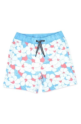 Feather 4 Arrow Retro Tropical Swim Trunks in Crystal Blue at Nordstrom, Size 6-12M