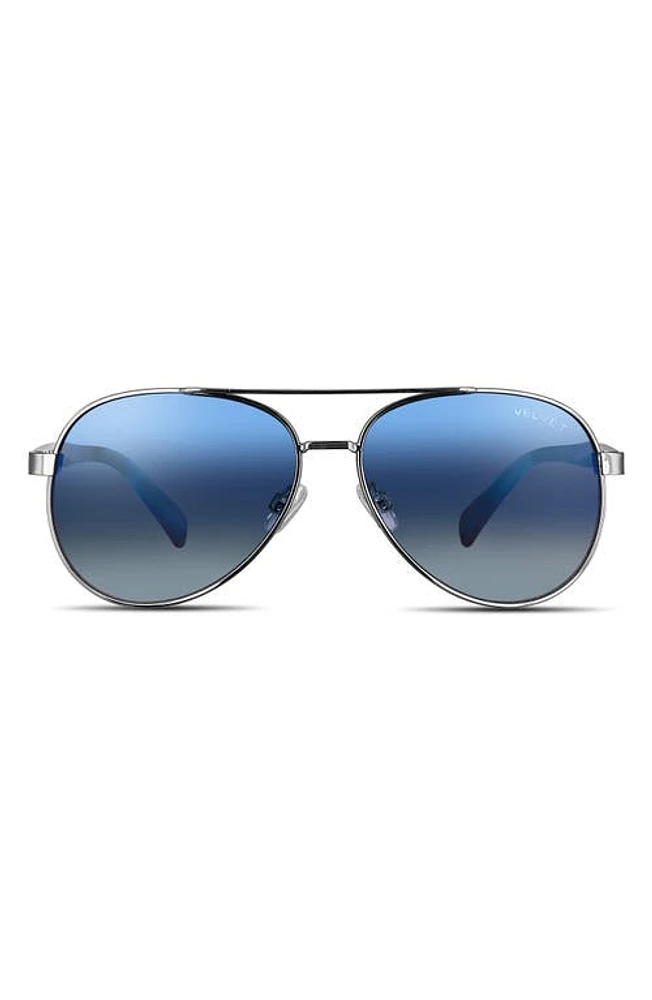 Velvet Eyewear Bonnie 52mm Gradient Aviator Sunglasses in Silver/gradient at Nordstrom