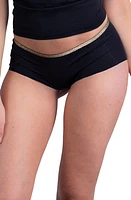 Uwila Warrior Happy Seams Metallic Trim Seamless Briefs Tap Shoe Black at Nordstrom,