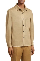 ZEGNA Luxury Linen Overshirt in Natural at Nordstrom, Size 42 Us