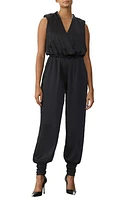 GSTQ Sleeveless Matte Satin Jumpsuit Black at Nordstrom,