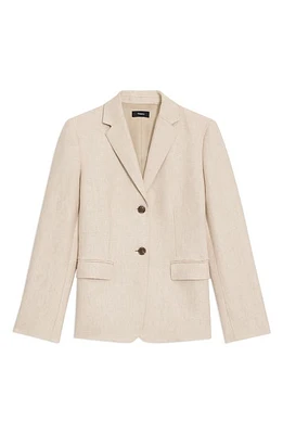 Theory Slim Fit Single Breasted Linen Blazer Straw at Nordstrom,