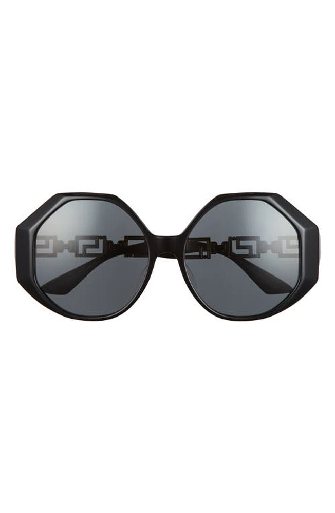 Versace 59mm Round Sunglasses in Black/Dark Grey at Nordstrom