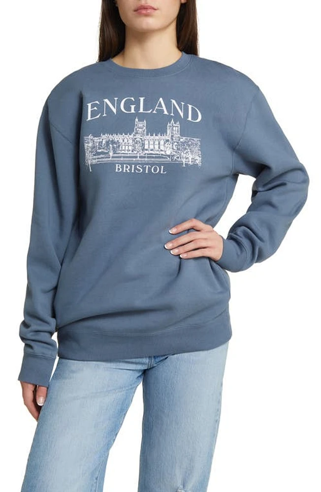 GOLDEN HOUR Bristol England Sweatshirt Storm Blue at Nordstrom,