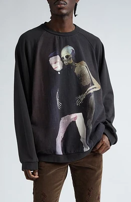 Undercover Graphic Print Cotton Crewneck Sweatshirt Black at Nordstrom,