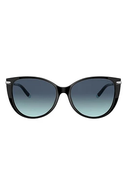 Tiffany & Co. 57mm Gradient Cat Eye Sunglasses in Black/Azure Gradient Blue at Nordstrom