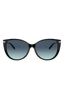 Tiffany & Co. 57mm Gradient Cat Eye Sunglasses in Black/Azure Gradient Blue at Nordstrom