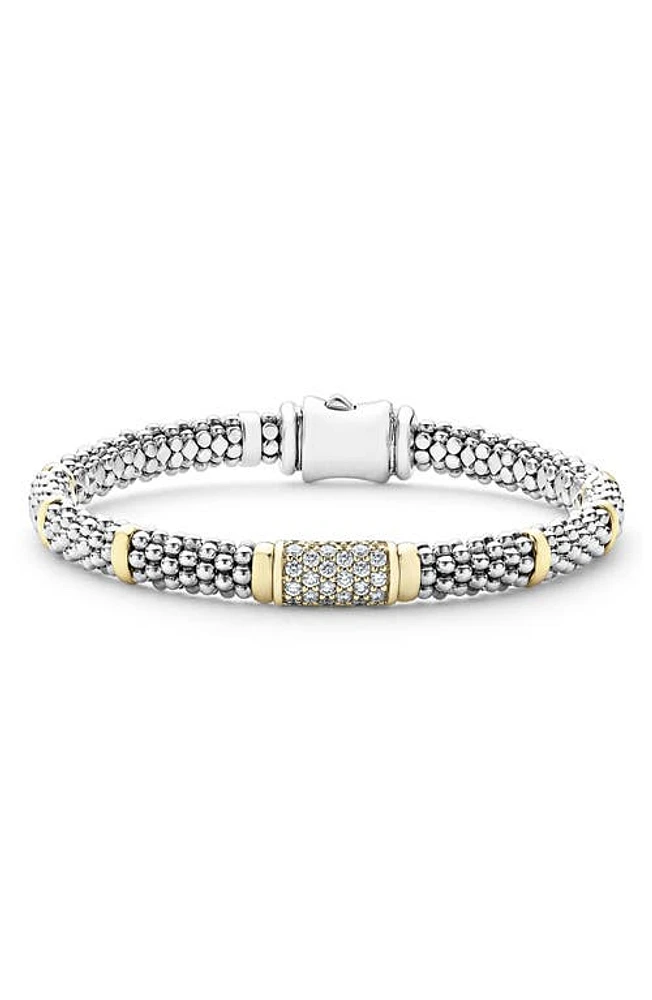 LAGOS Diamond Caviar Bead Bracelet in Silver Gold Diamond at Nordstrom