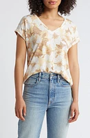 Bobeau Caty Crossback T-Shirt Golden Brown Floral at Nordstrom,