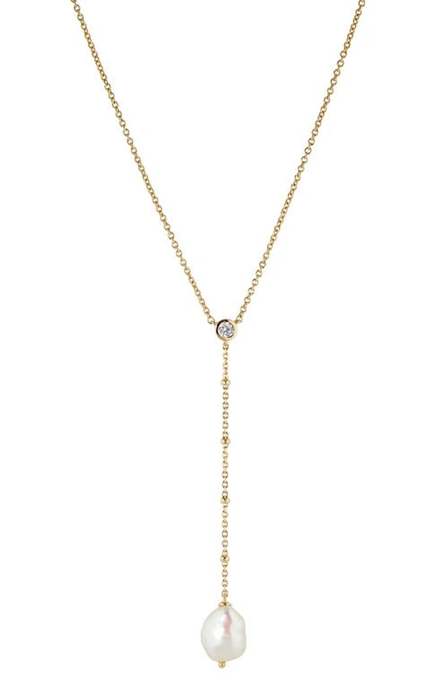 Nadri Dot Dot Dot Cultured Pearl Y-Necklace in Gold With Pearl at Nordstrom