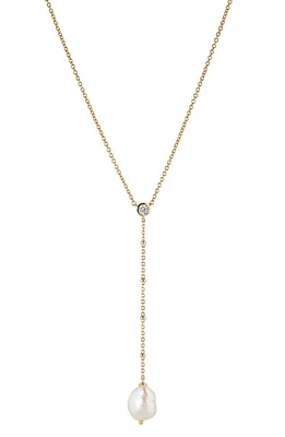 Nadri Dot Dot Dot Cultured Pearl Y-Necklace in Gold With Pearl at Nordstrom