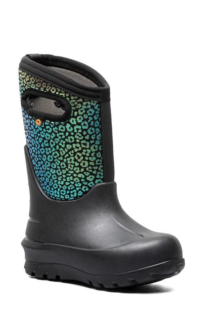 Bogs Kids' Neo-Classic Rainbow Leopard Insulated Waterproof Winter Boot Black Multi at Nordstrom, M