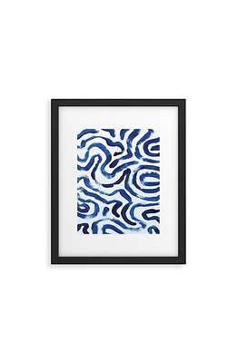 Deny Designs Blue Minimal Framed Art Print in Blue/White at Nordstrom