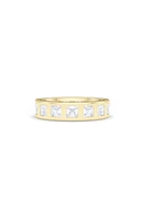 HauteCarat Men's Asscher Cut Lab Created Diamond In the Band Ring in Gold at Nordstrom