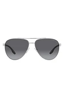 Prada Linea Rossa 61mm Polarized Aviator Sunglasses in Silver at Nordstrom