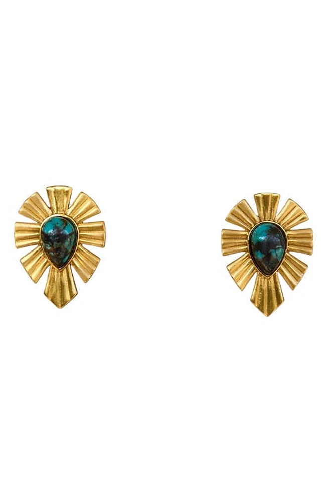 Christina Greene Gold & Bold Stud Earrings in Turquoise at Nordstrom