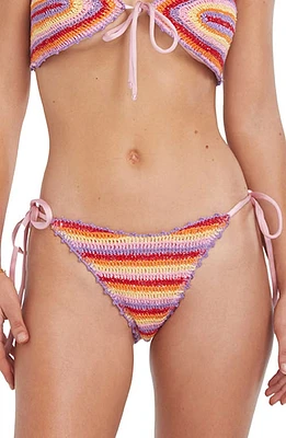 Capittana Lucy Reversible Crochet Bikini Bottoms Pink Multicolor at Nordstrom,