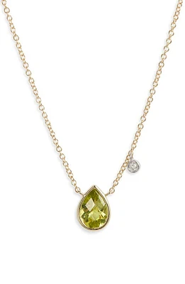 Meira T Peridot Pendant Necklace in Yellow at Nordstrom, Size 18