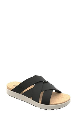 KEEN Elle Platform Slide Sandal in Black/Birch at Nordstrom, Size 8