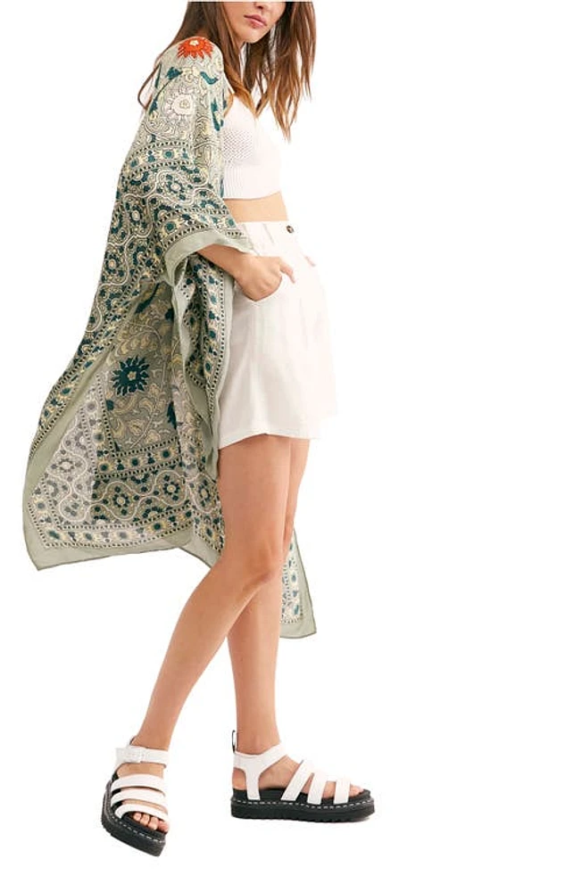 Free People Magic Dance Duster in Green Tea at Nordstrom