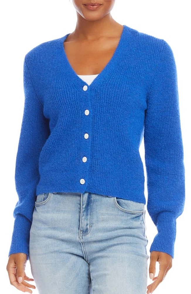 Karen Kane V-Neck Rib Cardigan at Nordstrom,