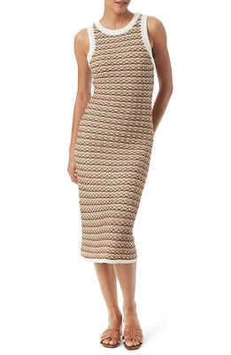 Sam Edelman Prescilla Zig Zag Stripe Sleeveless Midi Sweater Dress Tigers Eye at Nordstrom,