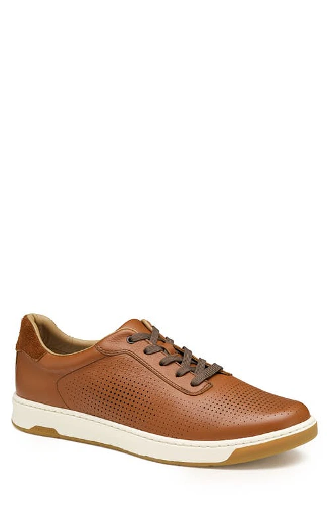 Johnston & Murphy Daxton U-Throat Leather Sneaker Tan Full Grain at Nordstrom,