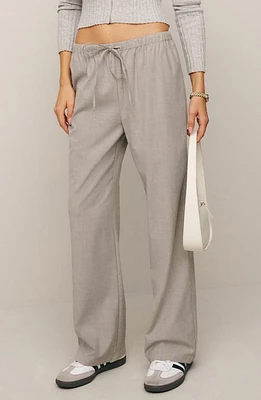 Reformation Olina Tie Waist Wide Leg Pants Natural at Nordstrom,