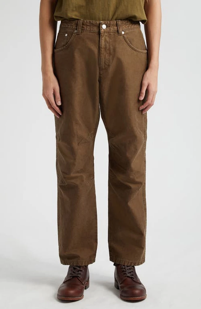 John Elliott Emilio Cotton Work Pants Brown at Nordstrom,