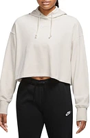 Nike Sportswear Velour Crop Hoodie Light Orewood Brown/Brown at Nordstrom,