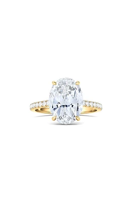 HauteCarat Oval Cut & Pavé Lab Created Diamond 18K Gold Ring in 18K Gold at Nordstrom