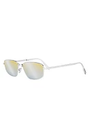 'Dior90 S1U 57mm Pilot Sunglasses in Shiny Palladium /Blu Mirror at Nordstrom