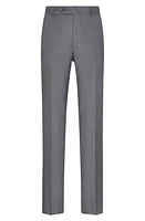 Samuelsohn Flat Front Super 130s Wool Pants in Mid Grey at Nordstrom, Size 34