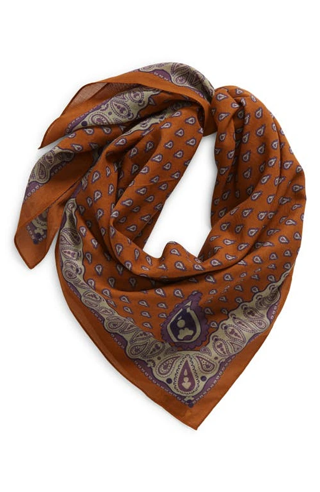 De Bonne Facture Paisley Cotton Voile Bandana in Sienna at Nordstrom