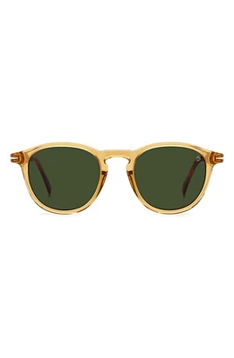 David Beckham Eyewear 49mm Round Sunglasses in Yellow Havana Brown at Nordstrom